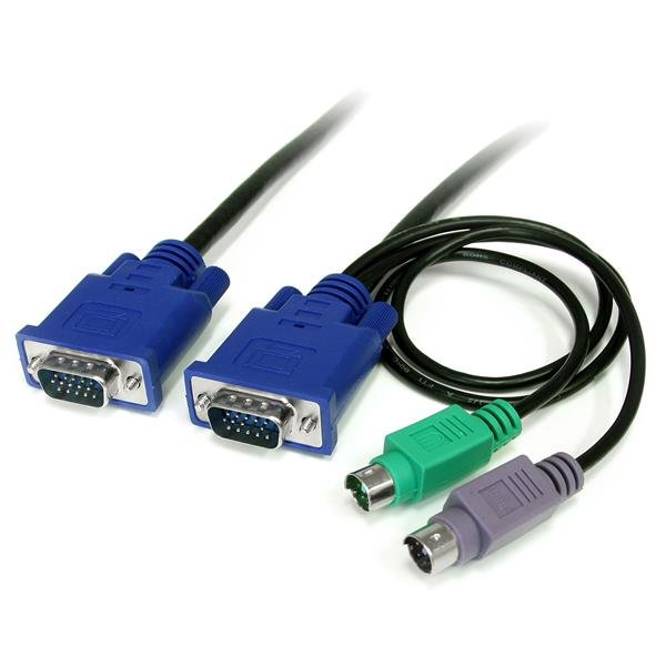 StarTech.com Cable KVM de 1.8m Ultra Delgado 3-en-1 VGA PS/2 – HD15 Macho a Macho – Cable for Conmutador KVM, Teclado, Mouse – Negro CABLE KVM 1.8M ULTRA DELGADOVGA PS2 HD15 MACHO A MACHO  .