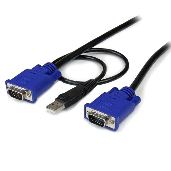 StarTech.com Cable KVM de 4.5m Ultra Delgado 2-en-1 VGA USB – HD15 Macho a Macho – Cable for Conmutador KVM, Teclado/Mouse – Negro CABLE KVM 4.5M ULTRA DELGADO2EN1 VGA USB HD15 MACHO A MACHO .