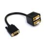 StarTech.com Adaptador VGA Macho - 2x VGA Hembra, 30cm, Negro 2 PUERTOS HD15 COMPACTO - StarTech.com