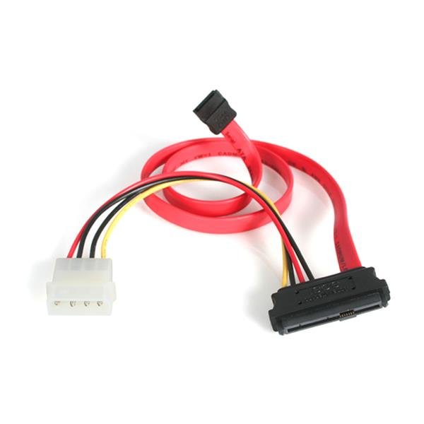 StarTech.com Adaptador Cable Divisor SAS 29 Pines a Molex Macho LP4 y SATA – SFF-8482 – Cable for Adaptador Host Bus, Controlador RAID, Dispositivo de almacenamiento – Rojo ADAPTADOR CABLE 0.45M DIVISORSAS A SATA Y LP4 ALIMENTACION – StarTech.com