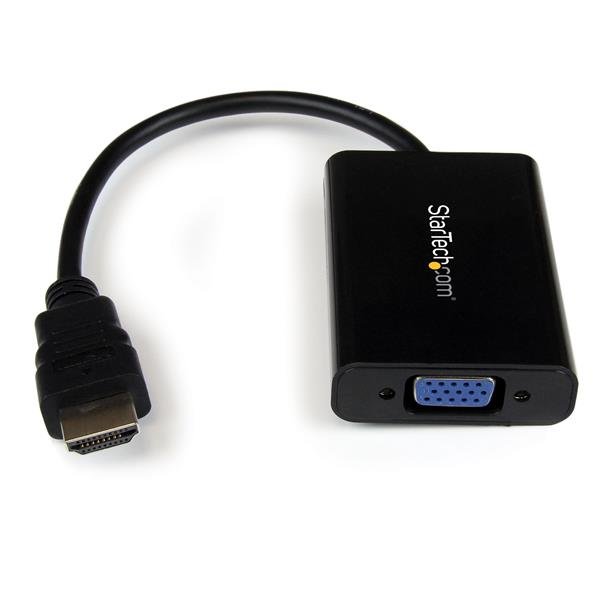 StarTech.com Cable Adaptador Externo Convertidor de Video y Audio HDMI® a VGA – 1920×1200 – Negro CONVERTIDOR ADAPTADOR HDMI AVGA HD15 CON AUDIO 1920X1200