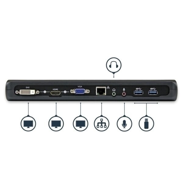 StarTech.com Docking Station para Laptops, 4x USB 3.0, HDMI, DVI, VGA, Negro UNIVERSAL USB 3.0 HDMI DVI VGA  . - StarTech.com - Image 4