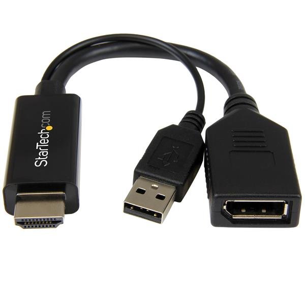 StarTech.com Convertidor HDMI a DisplayPort – Adaptador 4K – Negro CONVERTIDOR HDMI A DISPLAYPORTADAPTADOR 4K – StarTech.com