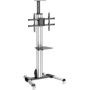 StarTech.com Carro de Transporte para Televisor de 32 a 75 Pulgadas – Carrito AV Móvil Mesa Rodante para TV VESA con Ajuste de un Toque – 1 Estante – 40.10kg Capacidad – 4 Ruedas – Acero, Aluminio, Plástico – 701mm Longitud x 828mm Ancho x 2141.2mm Altura – Negro, Plata – Para 1 Dispositivos – 1 Solamente CARRO PARA TV DE 32 A 70 CARRITO AV MOVIL MESA RODANTE – StarTech.com