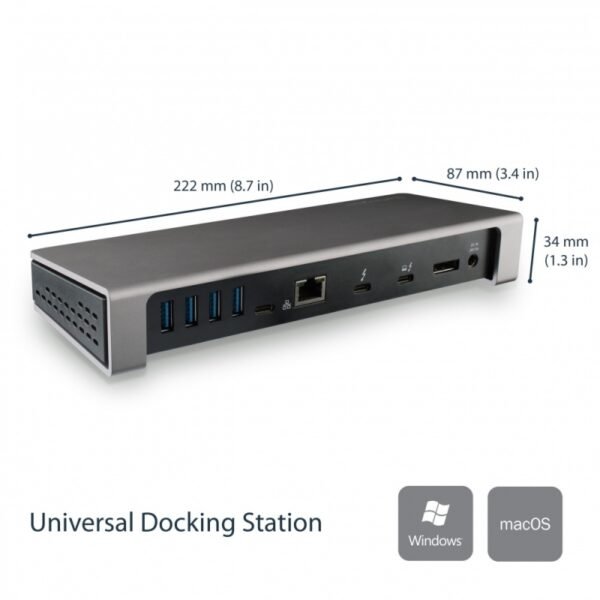 StarTech.com Docking Station Thunderbolt 3 con Lector de Tarjetas de Memoria SD, 5x USB 3.0, 2x Thunderbolt 3, Negro CON LECTOR SD USBC 2X4K PD 85W - Image 2