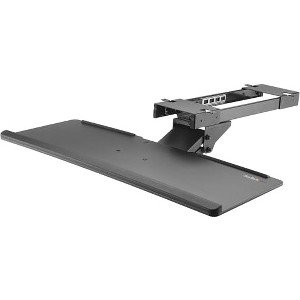 StarTech.com Charola Ajustable para Soporte de Teclado – de Instalación Bajo el Escritorio – de 67cm de Ancho – 215.9mm Altura x 782.3mm Ancho – Negro – Acero, Plástico – 1 Solamente CHAROLA AJUSTABLE PARA SOPORTEDE TECLADO PARA ESCRITORIO – StarTech.com