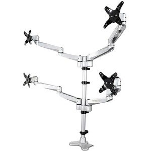 StarTech.com Base de Escritorio para 4 Monitores de hasta 27″ VESA – Base Articulada con pantallas de Total Movimiento – (ARMQUADPS) – Altura ajustable – 4 Pantalla(s) admitidas – 68.6cm (27″) para pantalla plana – 45kg Capacidad de carga – 75 x 75, 100 x 100 – Aluminio – 1 Solamente BASE DE ESCRITORIO PARA 4MONITORES DE HASTA 27IN VESA-PREMI