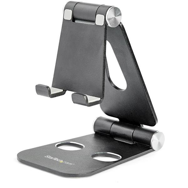 Soporte StarTech.com  de Escritorio para Celular y Tablet, hasta 13″, Negro Y TABLET – PLEGABLE – NEGRO – StarTech.com