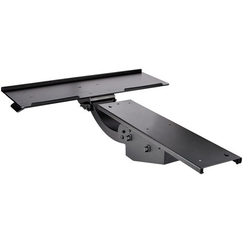 StarTech.com Bandeja para Teclado y Mouse Debajo del Escritorio – Bandeja (255x670mm) Ergonómica de Altura Ajustable con Pad para Mouse – 144.8mm Altura x 711.2mm Ancho – Negro – Acero BANDEJA PARA TECLADO DEBAJO DEESCRITORIO AJUSTABLE MOUSE PAD – StarTech.com