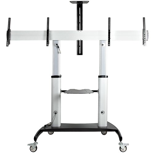 StarTech.com Carrito para Dos TV de 37 a 60 Pulgadas – hasta 50kg cada uno – Soporte VESA Móvil para Dos TV – Soporte con Ruedas para TV – 2 Estante – 109.77kg Capacidad – 4 Ruedas – Aluminio, Acero – 711.2mm Longitud x 2225mm Ancho x 2377.4mm Altura – Para 2 Dispositivos CARRITO SOPORTE VESA PARA DOSDOS TV 37 A 60 2X 50KG – StarTech.com