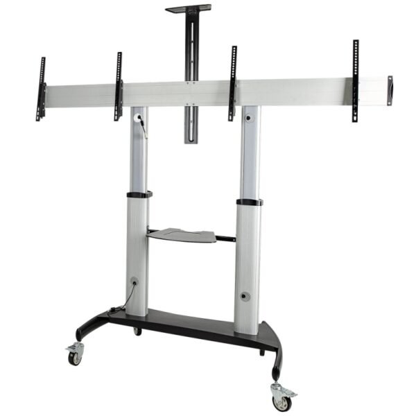 StarTech.com Carrito para Dos TV de 37 a 60 Pulgadas - hasta 50kg cada uno - Soporte VESA Móvil para Dos TV - Soporte con Ruedas para TV - 2 Estante - 109.77kg Capacidad - 4 Ruedas - Aluminio, Acero - 711.2mm Longitud x 2225mm Ancho x 2377.4mm Altura - Para 2 Dispositivos CARRITO SOPORTE VESA PARA DOSDOS TV 37 A 60 2X 50KG - StarTech.com - Image 11