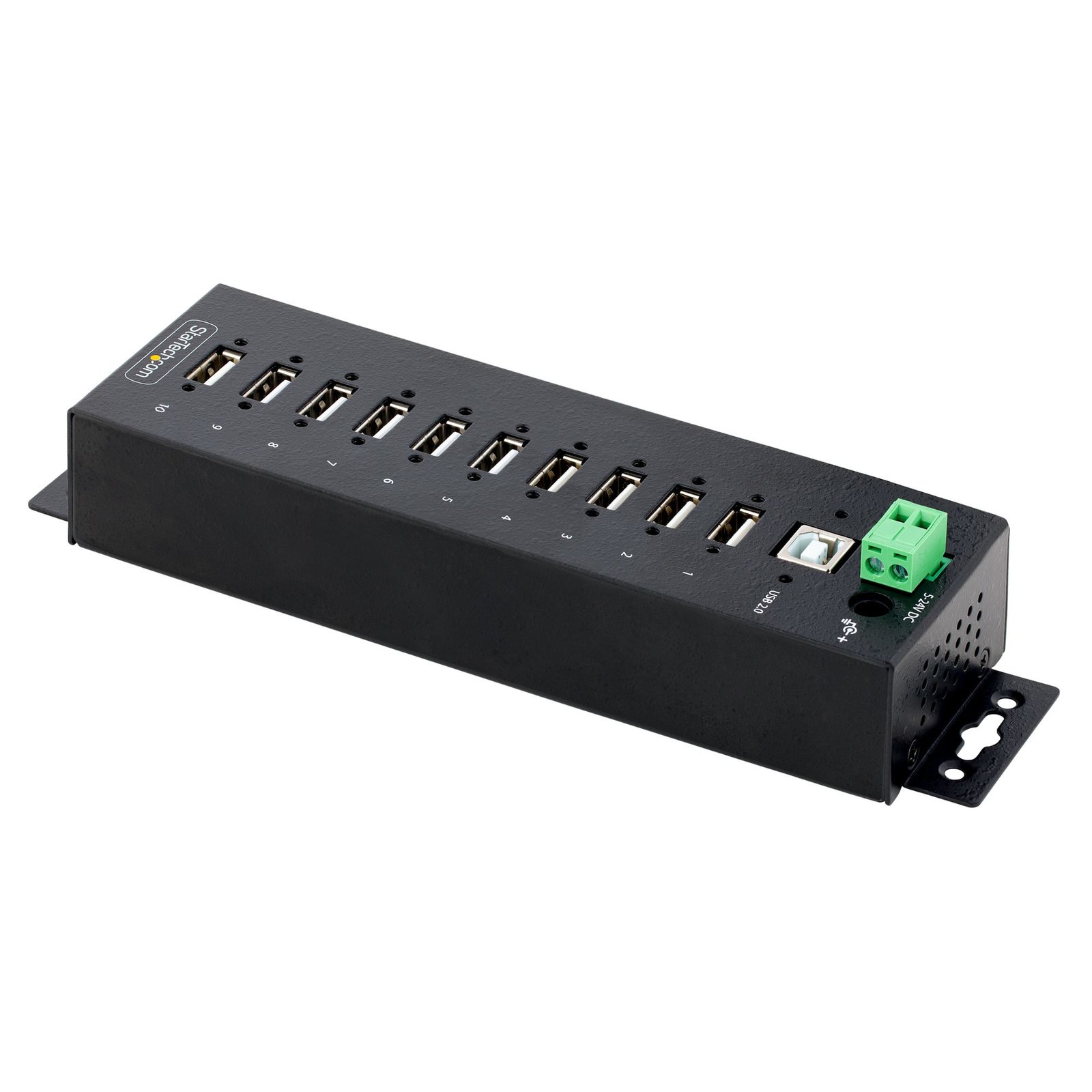 HUB CONCENTRADOR USB 2.0 DE 10 PUERTOS USB INDUSTRIAL