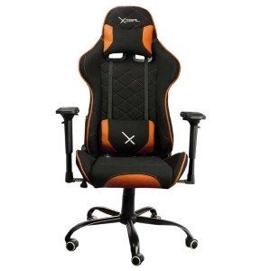 Silla Gamer XZeal XZ25 – Soporta 100Kg – Negro con Naranja ELA/180 GRADOS/SOPORTE LUMBAR/SUPER – Xzeal Gaming