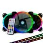 Game Factor FKG400 Ventilador - Disipador, Gabinete, Sistema de Refrigeración, PC - 120mm Maximum Fan Diameter - 3 x Fan(s) - 84.95m³/hora Maximum Airflow - 1500rpm - RGB LED - 3.4Año(s) Vida VORAGO KIT VENTILADORES GAME FACTOR 3 FANS 120MM RGB 2 TIRAS LED - Vorago