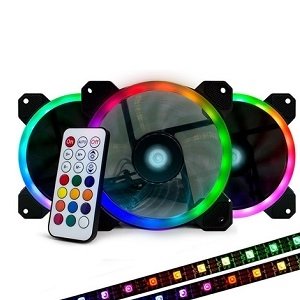 Game Factor FKG400 Ventilador – Disipador, Gabinete, Sistema de Refrigeración, PC – 120mm Maximum Fan Diameter – 3 x Fan(s) – 84.95m³/hora Maximum Airflow – 1500rpm – RGB LED – 3.4Año(s) Vida VORAGO KIT VENTILADORES GAME FACTOR 3 FANS 120MM RGB 2 TIRAS LED – Vorago