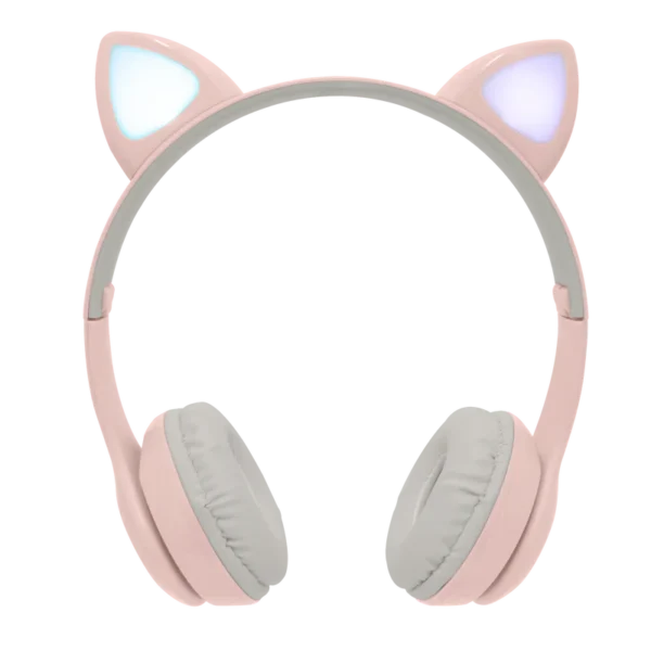 Audífonos Bluetooth Inalámbricos para Niños Luz LED Catto Rosa | PERFECT CHOICE AUDIFONO DIADEMA INALAMBRICOPARA NINOS ROSA -CATTO - Perfect Choice