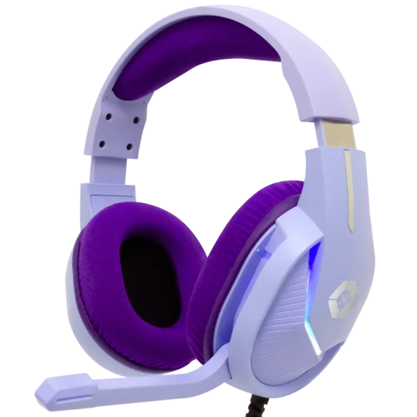 Diadema Gamer Alámbricos Almhoadillas de Aislamiento Axolotl | VORTRED DIADEMA GAMER RGB MORADA.