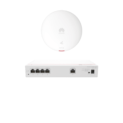 Kit DEMO de Router Multi-Servicio / 1 puerto 10/100/1000 Mbps(WAN) / 4 puertos 10/100/1000 Mbps(LAN) PoE / 50W + Punto de Acceso Wi-Fi 6 / 1.775 Gbps / MU-MIMO 2×2 (2.4GH y 5GHz) / Smart Antenna más cobertura / Instalación en techo y pared