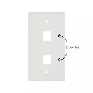 PLACA DE PARED (FACEPLATE) UNIVERSAL ENS-FP62 ENSON 2 PUERTOS ESTILO KEYCONNECT CAT6A CAT6 CAT5E CONECTORES DE FIBRA OPTICA Y COAXIALES COLOR BLANCO USO INTERIOR MATERIAL PLASTICO ABS PLACA DE PARED 2 PUERTOS ENSON ECO