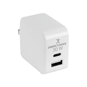 Adaptador de Corriente Universal Carga Rápida 30W 2 Puertos | PERFECT CHOICE CARGADOR DE CORRIENTE 30W -CARGA RAPIDA