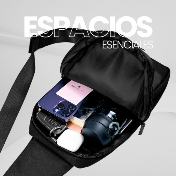 MOCHILA PECHERA CRUZADA VORAGO CB-300 POLYESTER NEGRA - Image 2