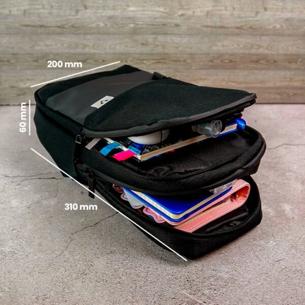 MOCHILA PECHERA CRUZADA VORAGO CB-300 POLYESTER NEGRA - Image 3