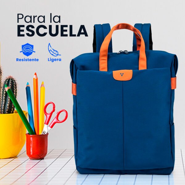 MOCHILA VORAGO BP-301 VINTAGE D OBLE USO LAPTOP 15.6 AZUL - Image 2