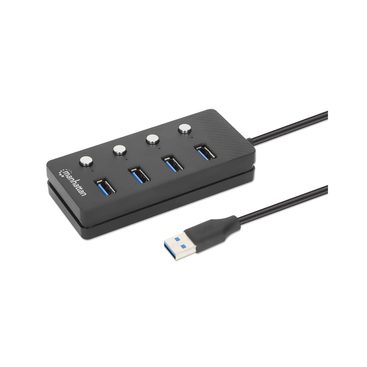 Hub USB 3.0 Tipo-A de 4 puertos – Manhattan HUB USB V3.2 4 PTOS A INTERRUPT OR DE ENCENDIDO/APAGADO