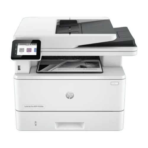 HP LaserJet Pro 4103dw Conexiones inalámbricas Multifunction Blanco y negro Impresora, Copiadora, escáner; Doble cara