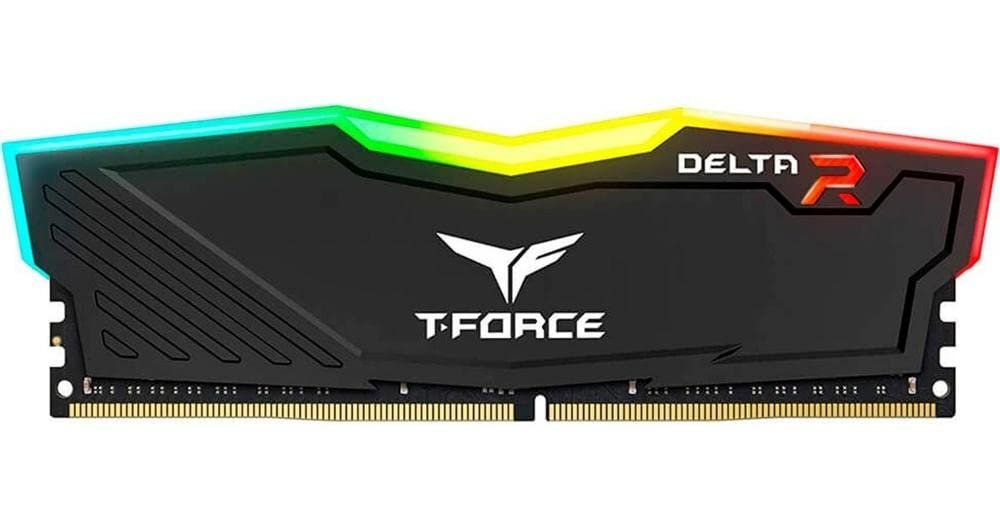 MEMORIA RAM DIMM TEAMGROUP T FORCE DELTA RGB 8GB DDR4 3200MHZ PC4 25600 1.35 V NEGRO TF3D48G3200HC1