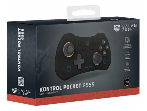 CONTROL BALAM RUSH INALAMBRICO KONTROL POCKET G555 FUNCIONES TURBO RGB RECARGABLE NEGRO BR 942553