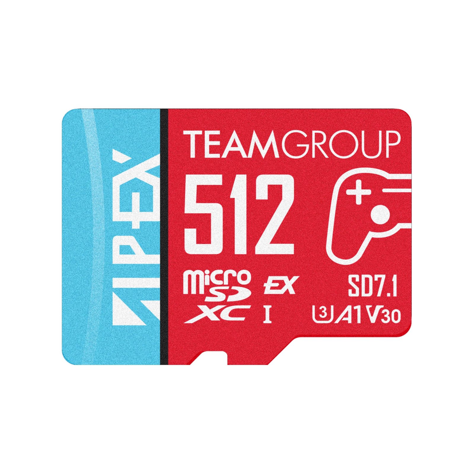 MEMORIA MICRO SD TEAMGROUP APEX CARD 512GB U3 A1 V30 800 MBS CON ADAPTADORTAPMSDE512GIV30A102