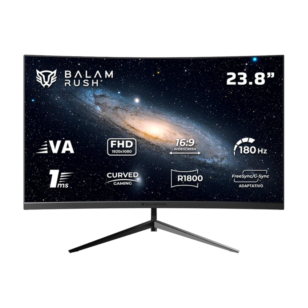 MONITOR BALAM RUSH CURVO 23.8P VA ANDROMEDA MAG24Y FHD R1800 180HZ 1MS NEGRO BR 943031