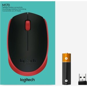 Logitech M170 Mouse - Radiofrecuencia - USB - Óptico - 3 Botón(es) - Rojo - Inalámbrico - Rueda 910-004941 de desplazamiento - Simétrico MOUSE M170 RED K 2.4GHZ AMR-4034PK SHIPPER AUTO - Image 4