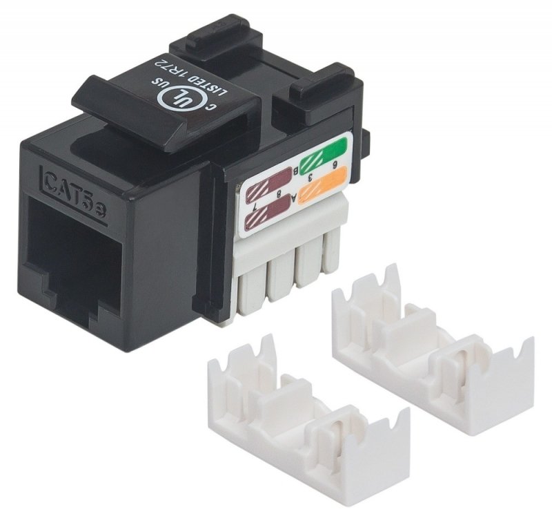 Manhattan JACK CAT 5e DE IMPACTO (KEYSTONE) NEGRO – Negro JACK RJ45 CAT5E UTP KEYSTONE DE IMPACTO NEGRO