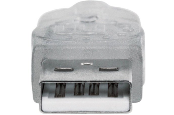 Cable de transferencia de datos Manhattan – 1.80m USB – para Computador, Impresora, Teclado – Extremo prinicpal: 1 x Tipo A Macho USB – Extremo Secundario: 1 x Tipo A Hembra USB – 480Mbit/s – Cable de extensión – Apantallado – Oro Contacto chapado – 28 AW PLATA                           .