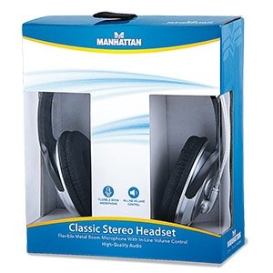 Manhattan Auriculares Classic 175555 – Manhattan Auriculare Estéreo Classic AUDIFONOS DIADEMA ERGONOMICA MICROFONO CONTROL DE VOLUMEN 3.5MM