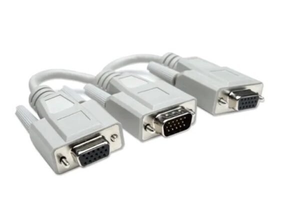 Manhattan 328302 15.24cm Cable de vídeo - Cable divisor - Apantallado - Níquel, Níquel Conector chapado - Beige CABLE ADAPTADOR VGA A 2 VGA MACHO-HEMBRA SPLITTER KVM MONITOR