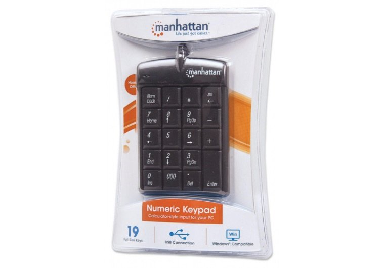 TECLADO NUMERICO ALAMBRICO CONEXION USB NEGRO – Manhattan Teclado numérico – Keypad TECLADO NUMERICO ALAMBRICO USB NEGRO