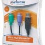 Manhattan Cable de transferencia de datos - Manhattan Convertidor USB a PS/2 ADAPTADOR CONVERTIDOR USB A PS2 PS/2 2 PUERTOS TECLADO Y MOUSE