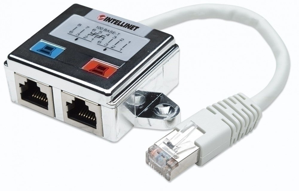 Adaptador Intellinet  RJ-45 Macho – 2x RJ-45 Hembra, Plata CAT5E COMPRAR EN PARES