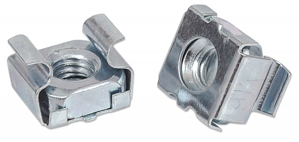 Manhattan 712194 Nut, Tornillo, Arandela – Tuerca de jaula, Tornillo, Arandela – Poliamida – Plata – 20 / Paquete TORNILLOS M6 TUERCA ENJAULADA PAQUETE 20 JUEGOS GABINETE Y RACK