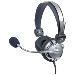 Manhattan Auriculares – Manhattan Casco estéreo AUDIFONOS DIADEMA ERGONOMICA MICROFONO CONTROL 175517 DE VOLUMEN 3.5MM