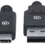 Cable Manhattan  USB A Macho - USB C Macho, 2 Metros, Negro .