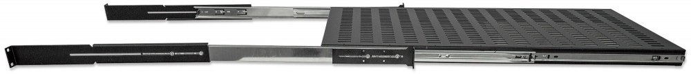 Intellinet 1U Montable en bastidor Rack para Bastidor, Gabinete, Servidor, Redes – Negro azabache – Acero – 35kg Capacidad de Peso Estático CHAROLA AJUSTABLE RACK O GABINETE 19IN 1U 80CM A 100CM 35KG
