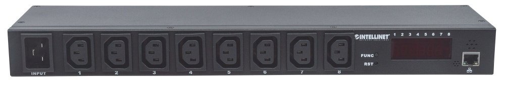Intellinet Barra multicontactos de 8 salidas para montaje en rack de 19″ – Intellinet Barra multicontactos de 8 salidas para montaje en rack de 19″ PDU BARRA MULTICONTACTO 8 CONTACTOS MONITOR HUMEDAD TEMP