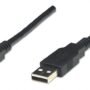 Cable Manhattan  USB A Macho - USB A Macho, 1.8 Metros, Negro .