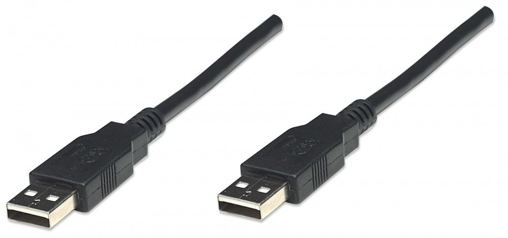 Cable Manhattan  USB A Macho – USB A Macho, 1.8 Metros, Negro .