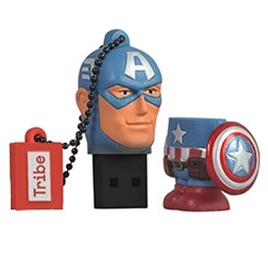 Memoria USB Tribe FD016701, 32GB, USB 2.0, Diseño Capitán América CAPITAN AMERICA