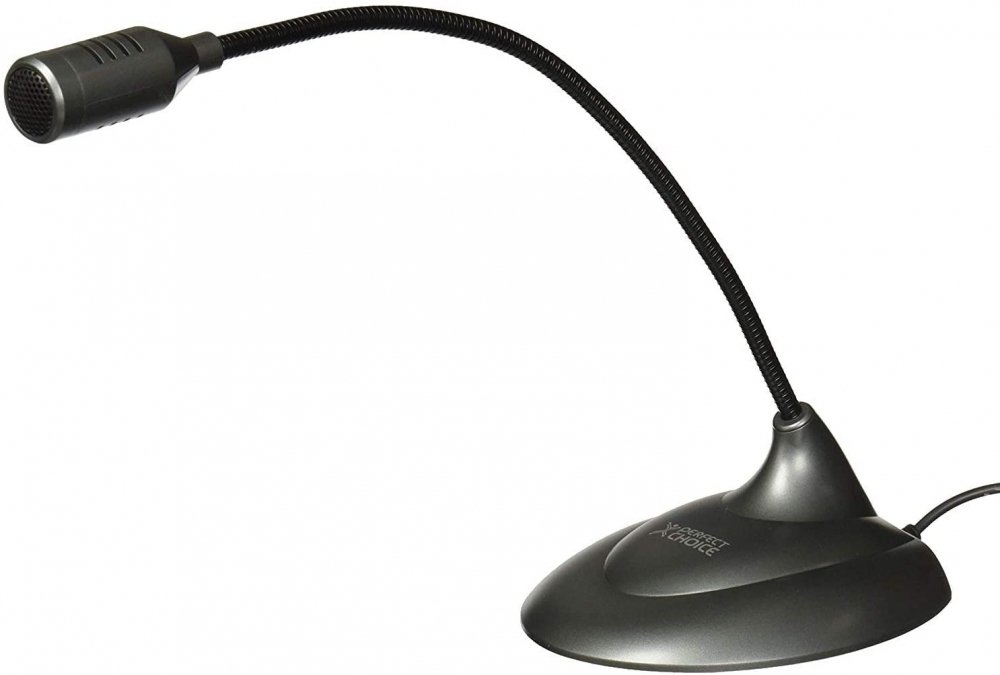 Microfono para Streaming y Conferencias Flexible y sonido 360° | PERFECT CHOICE MICROFONO PERFECT CHOICE FLEXIBPARA ESCRITORIO NEGRO